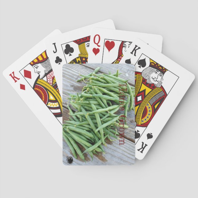 Home Grown Green Beans Classic Playing Cards (Back)