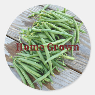Home Grown Green Beans Classic Round Sticker