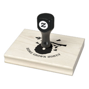 Home Grown Honey Bee Hive Rubber Stamp