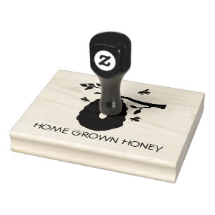 HOME GROWN HONEY   Honey Business Rubber Stamp
