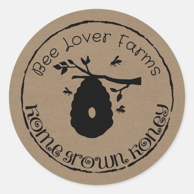 Home Grown Honey Labels You Personalize (Front)