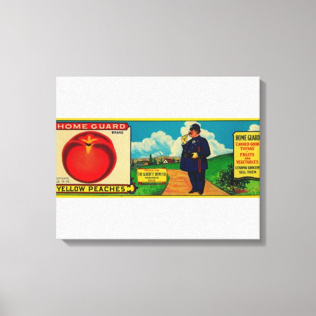 Home Guard Peach LabelMansfield, OH Canvas Print (Front)