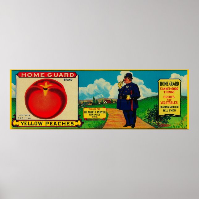 Home Guard Peach LabelMansfield, OH Poster (Front)