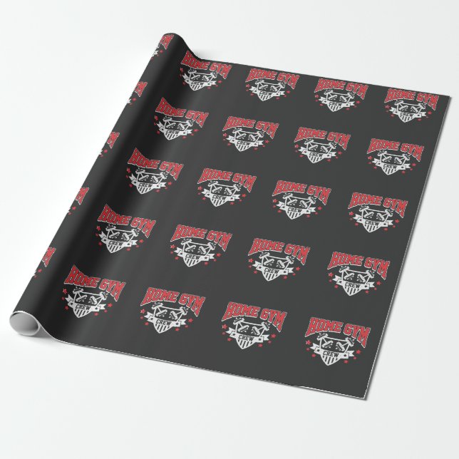 Home Gym Crew Weightlifting Dumbbell Lifting Wrapping Paper (Unrolled)