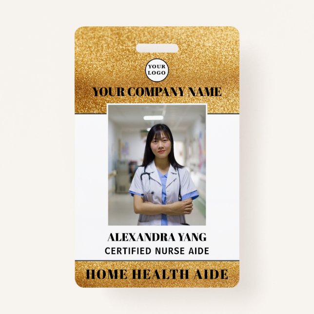Home Health Aid Logo Photo Badge (Front)