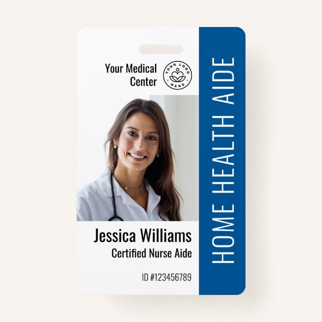 Home Health Aide Certified Nurse Aide Photo ID Badge (Front)