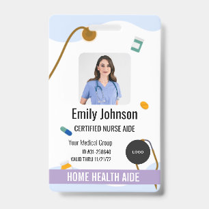 Home Health Aide / Certified Nurse Aide Photo ID Badge