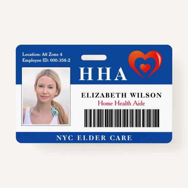 Home Health Aide  | Medical Photo ID Badge (Front)