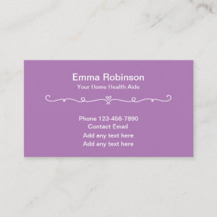 Home Health Aide Simple Business Cards