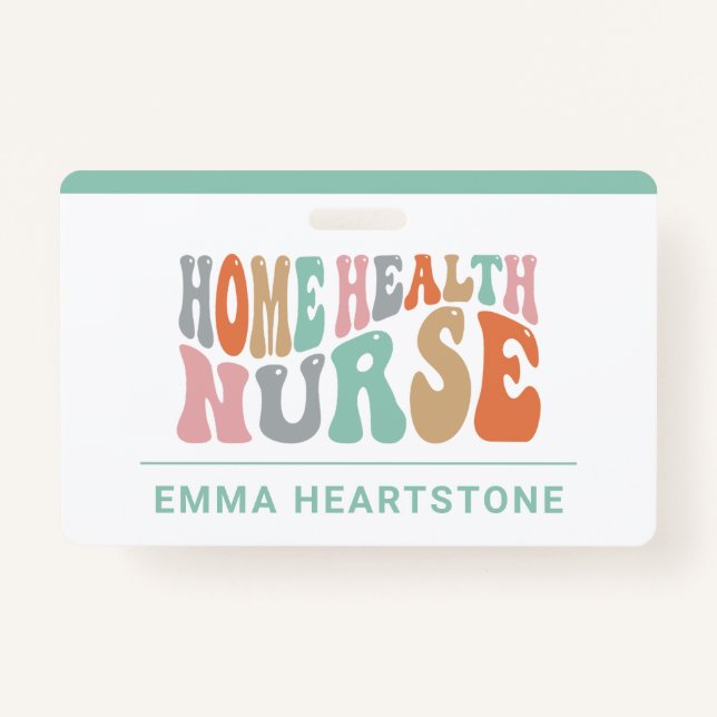 Home Health Care Nurse Caregiver Badge (Front)