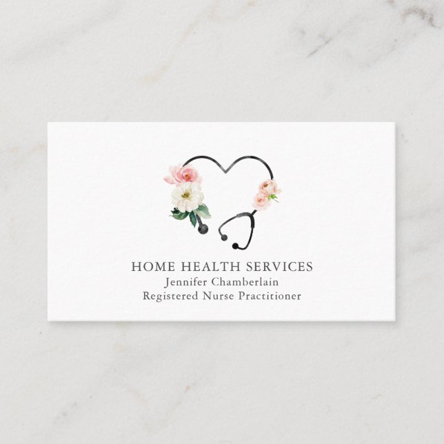 Home Health Nurse  Business Card (Front)