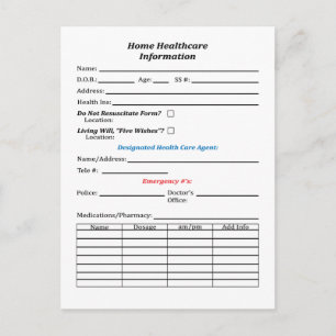 Home Healthcare Info Card With Image