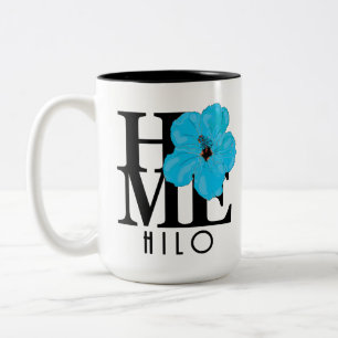 HOME Hilo Hawaii Blue Hibiscus 15oz Two-Tone Coffee Mug