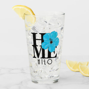 HOME Hilo Hawaii Blue Hibiscus Glass