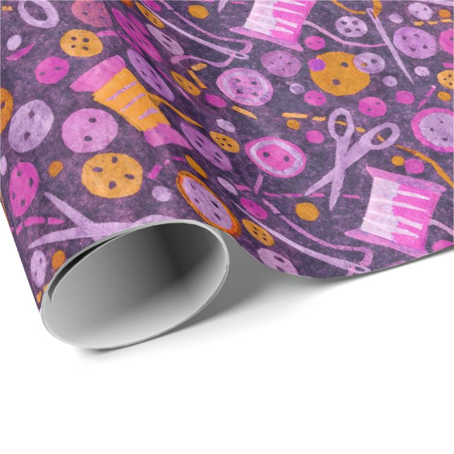 Home Hobby Sewing DIY Paper Collage Pattern Purple (Roll Corner)