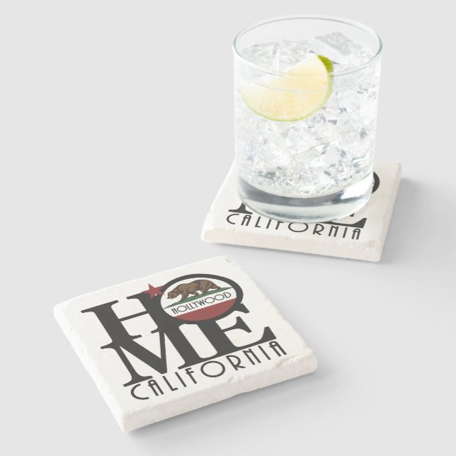 HOME Hollywood California Stone Coaster (Side)