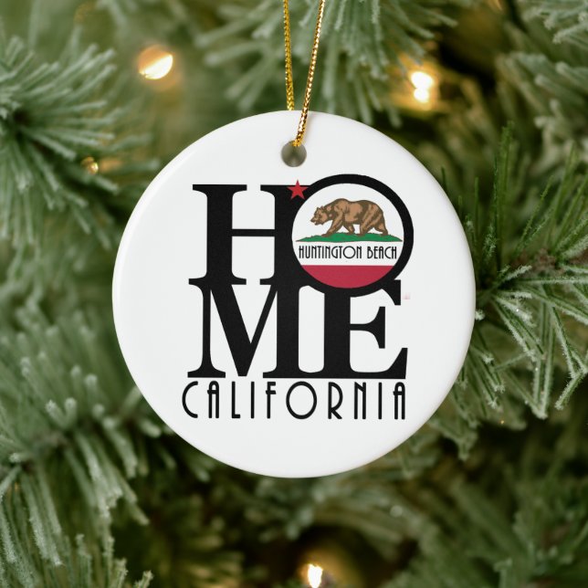HOME Huntington Beach California Ceramic Ornament (Tree)