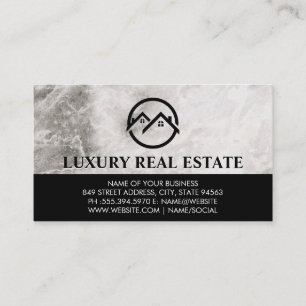 Home Icon Marble Business Card