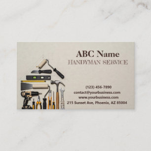 Home improvement and repair handyman services business card