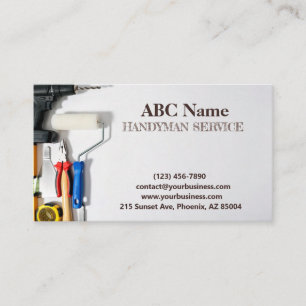Home improvement and repair handyman services business card