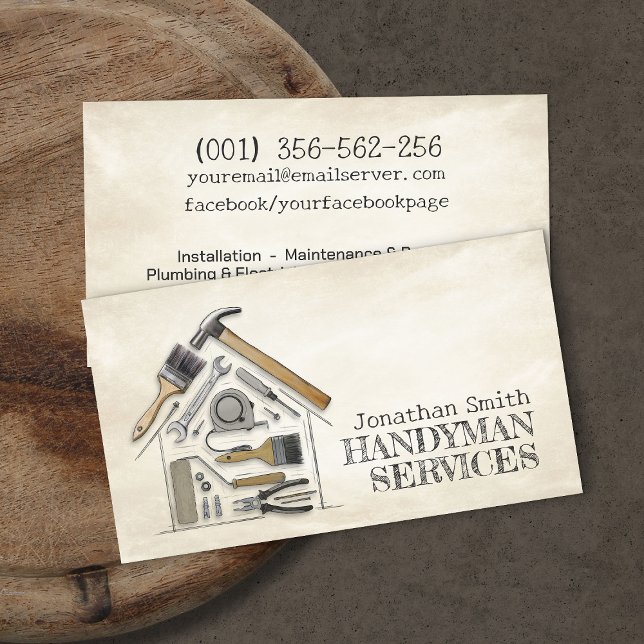 Home improvement and repair handyman services business card (Creator Uploaded)