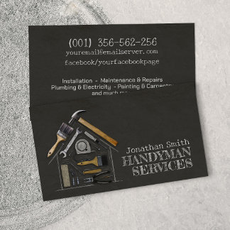 Home improvement and repair handyman services business card