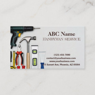 Home improvement and repair handyman services business card