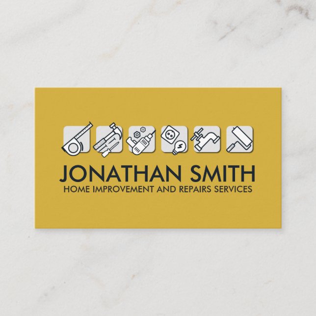 Home improvement and repair handyman services business card (Front)