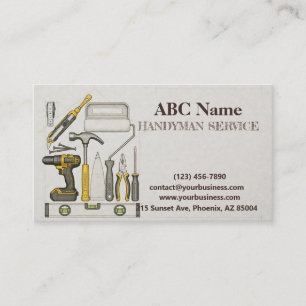 Home improvement and repair handyman services business card