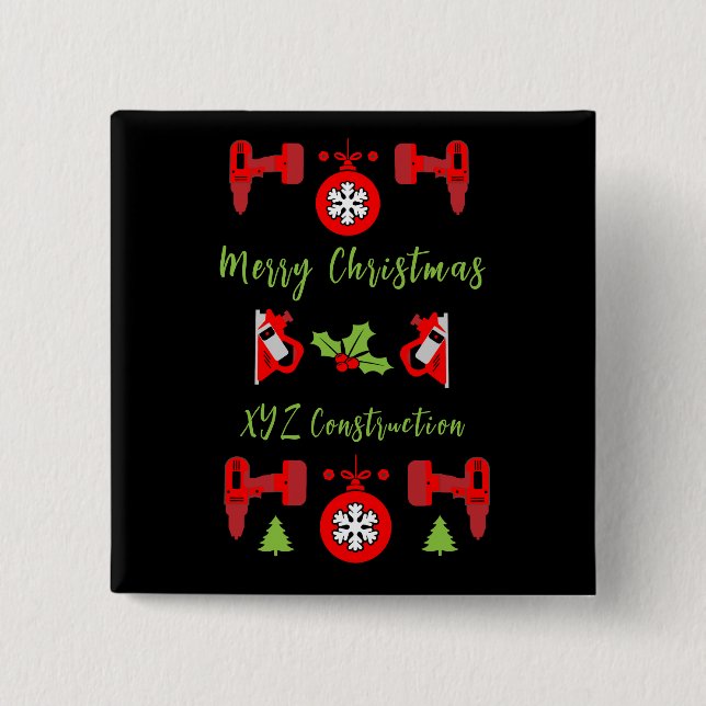 Home Improvement Christmas Gifts 2 Inch Square Button (Front)