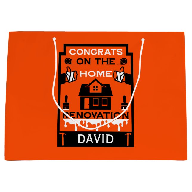 Home Improvement Congratulation Large Gift Bag (Front)