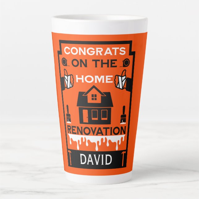 Home Improvement Congratulation Latte Mug (Front)