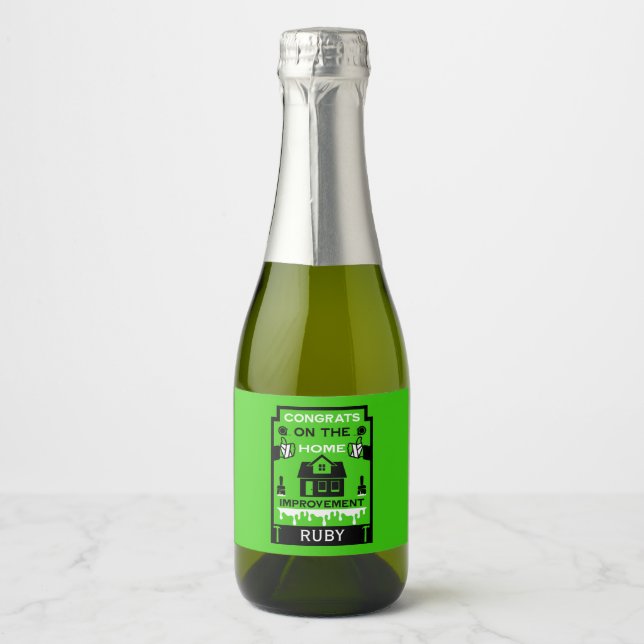 Home Improvement Congratulation Sparkling Wine Label (Front)