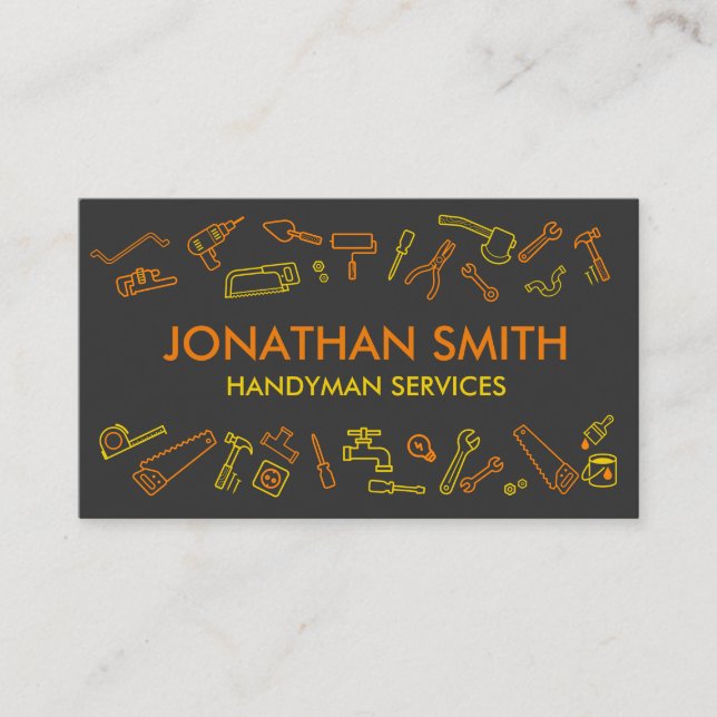 Home improvement icons - Handyman services Business Card (Front)