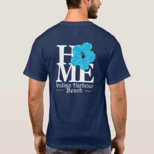 HOME Indian Harbour Beach Blue (Back Print) T-Shirt