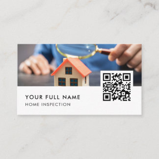 Home Inspection QR Code Modern Business Card