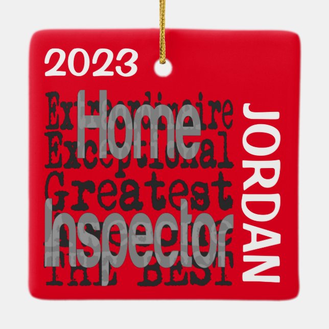 Home Inspector Extraordinaire CUSTOM Ceramic Ornament (Back)