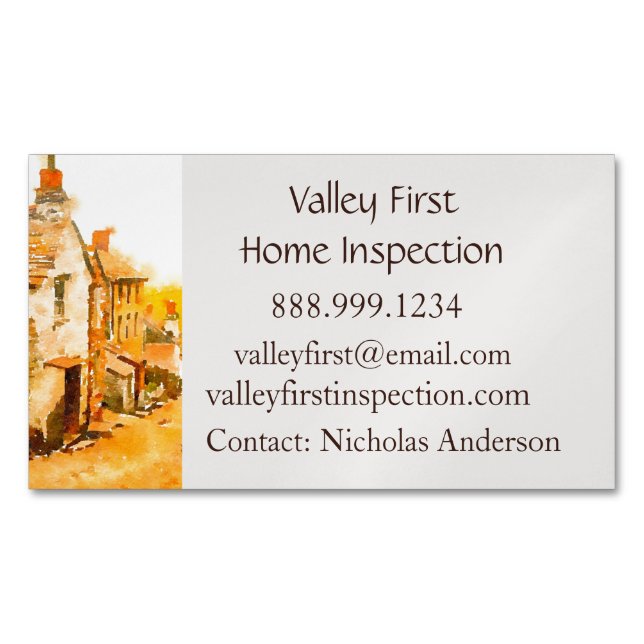 Home Inspector Licensed House Inspector Business C Magnetic Business Card (Front)