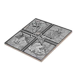 Home Is Better With Cats-Personalized-Square- Tile