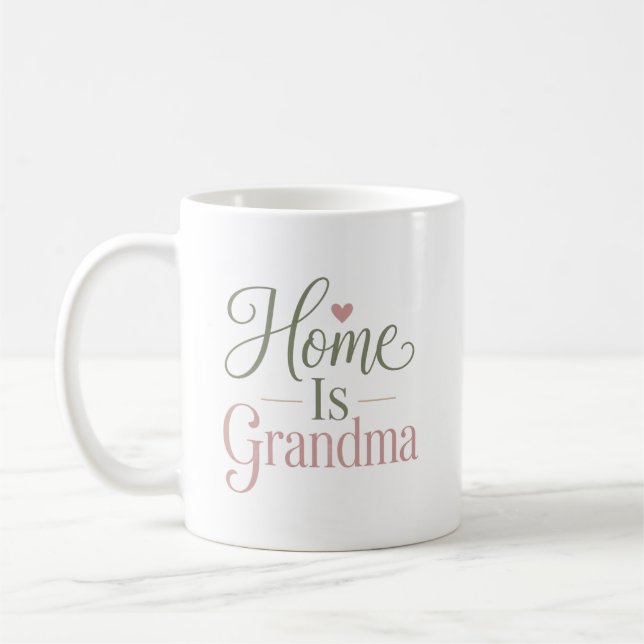 Home Is Grandma Personalized Name Gift Coffee Mug (Left)