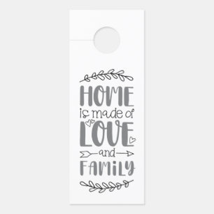 Home is Made of Love & Family Cute Love Flower Quo Door Hanger