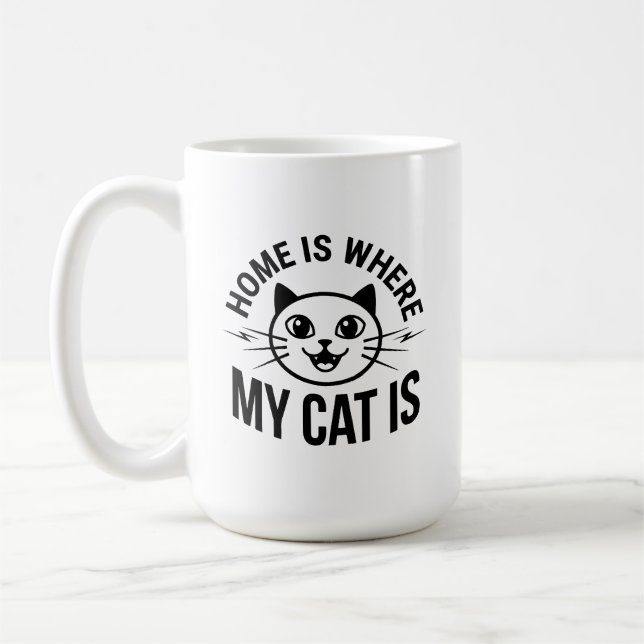 Home Is Where Custom Typography Personalized Minim Coffee Mug (Left)