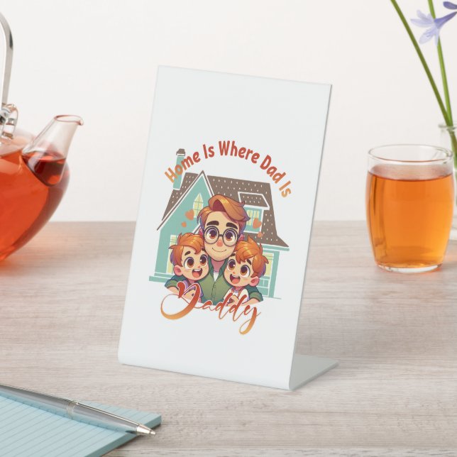 Home Is Where Dad Is – Father’s Day Gift Idea Pedestal Sign (In SItu)