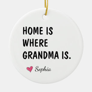 Home Is Where Grandma Is Personalized Mother Gift Ceramic Ornament