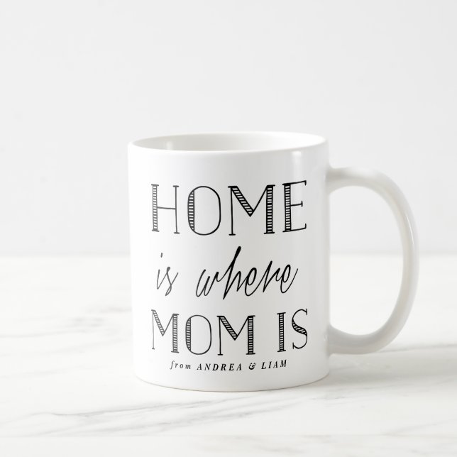 Home Is Where Mom Is | Black Typography Mug (Right)
