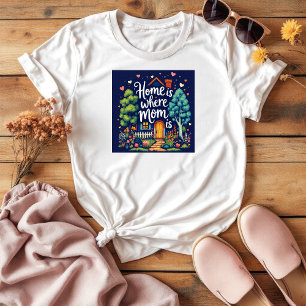 Home Is Where Mom Is Cozy Family Love T-Shirt