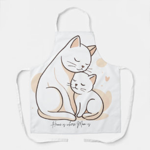 Home is Where Mom is - Mother Cat and Kitten Art P Apron