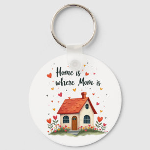 Home Is Where Mom Is– Sweet Heartfelt Mother’s Day Keychain