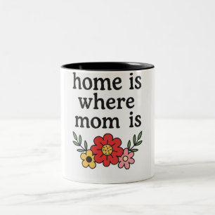 Home Is Where Mom Is Two-Tone Coffee Mug