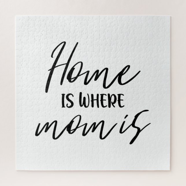 Home is where Mom is typography Quote Sweet Mother Jigsaw Puzzle (Vertical)